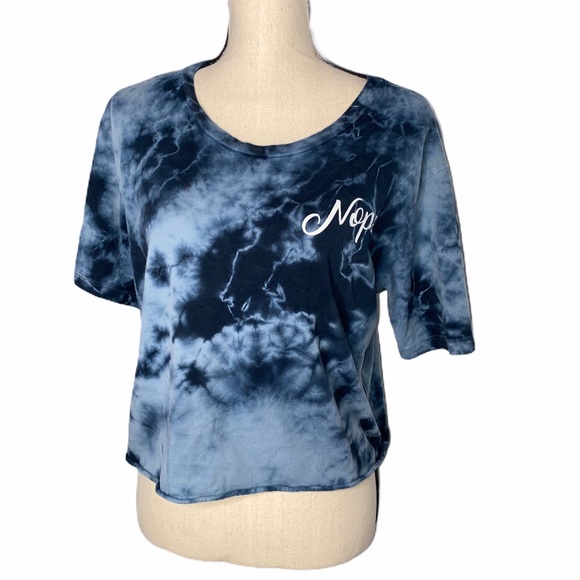 Tops - Tie Dye Cropped NOPE Graphic Tee